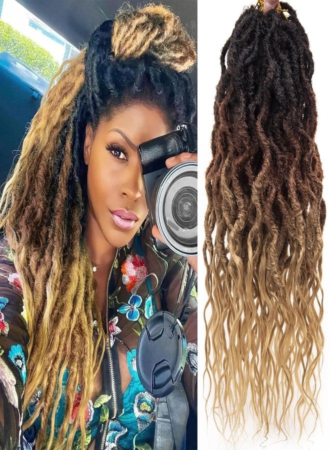 SuyiIRL Faux Locs Crochet Hair For Women Soft Locs 24 Inch Goddess Crochet Hair Curly Ends Dreadlocks Boho Style Synthetic Braiding Hair Extensions(6 Packs,1b/30/27) - Image 1